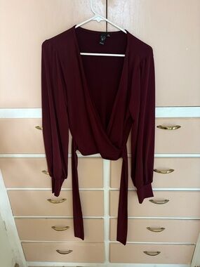 Windsor Wine Wrap Blouse